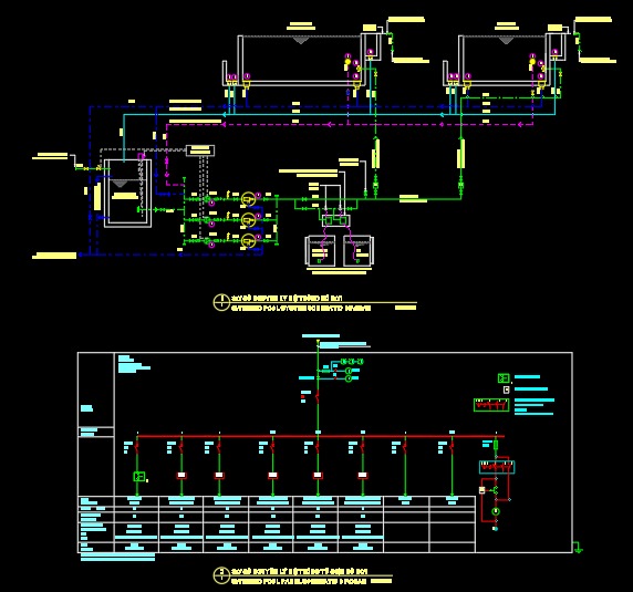 Hồ sơ bản vẽ thiết kế thi công và bảng tính hệ thống Hồ bơi