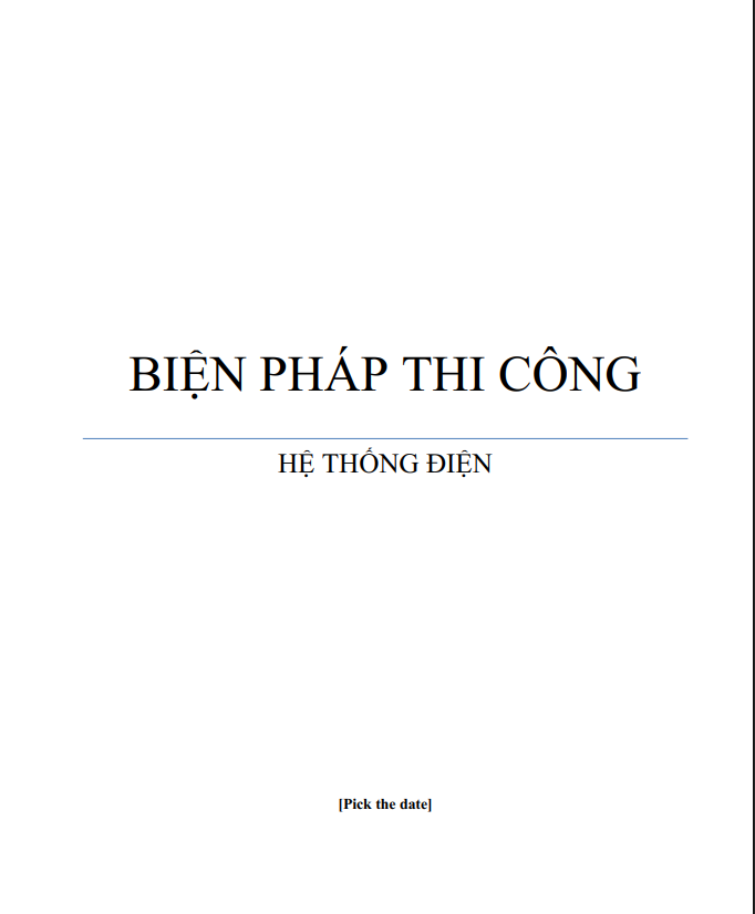 Biện pháp thi công hệ thống điện