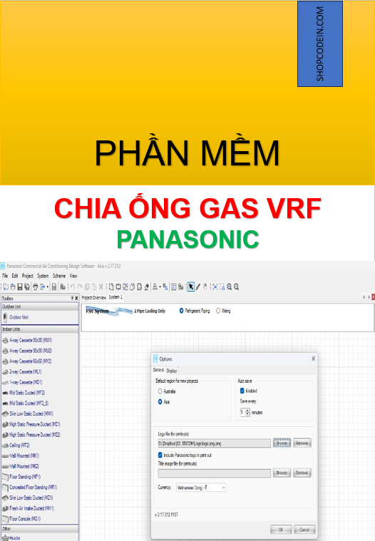 Phần mềm chia ống gas hệ VRF (FSV) | Panasonic