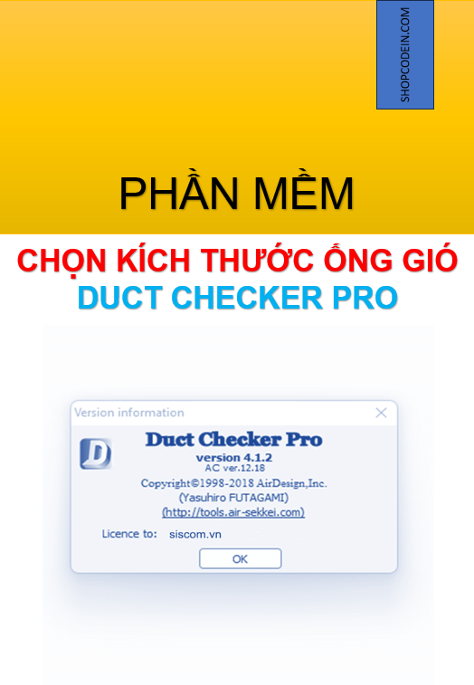 Phần mềm tính toán kích thước ống gió - Duct checker pro