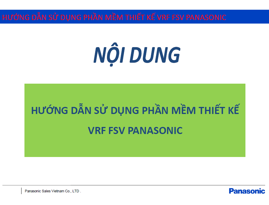 Hướng dẫn sử dụng phần mềm chia ống gas hệ VRF (FSV) | Panasonic