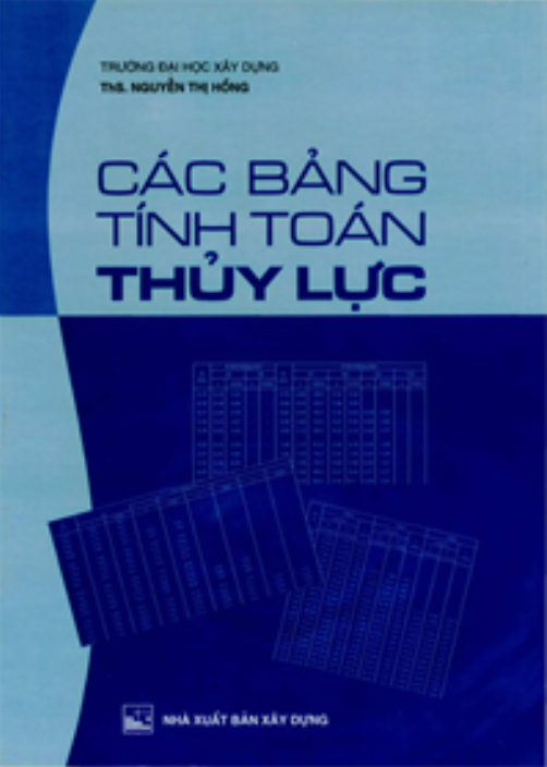 Bảng tra thuỷ lực cấp thoát nước- Ths. Nguyễn Thị Hồng