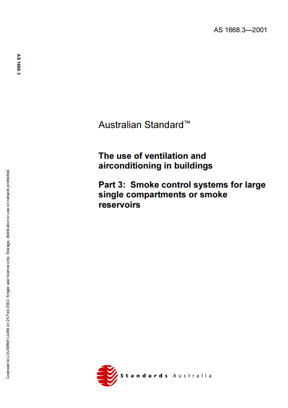 AS 1668-P3 | Smoke control systems for large single compartments or smoke