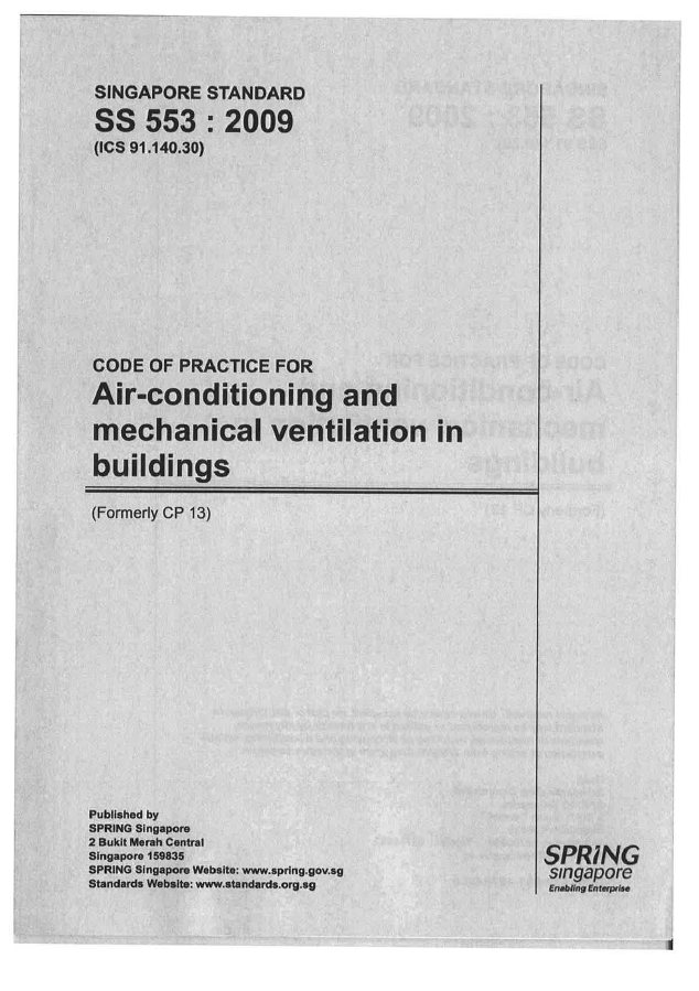 SS 553-2009 | Air  conditioning and mechanical ventlation in buildings