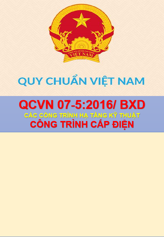 Quy chuẩn hạ tầng kỹ thuật | QC07-5:2016 | Công trình cấp điện