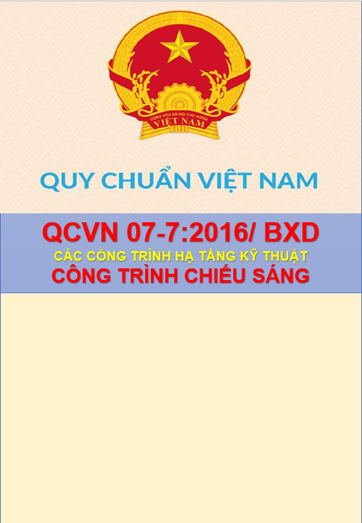 Quy chuẩn hạ tầng kỹ thuật | QC07-7:2016 | Công trình chiếu sáng